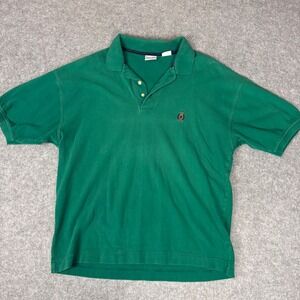 Bugle Boy Company Mens Green Short Sleeve Cotton Pique Polo Shirt Large Logo